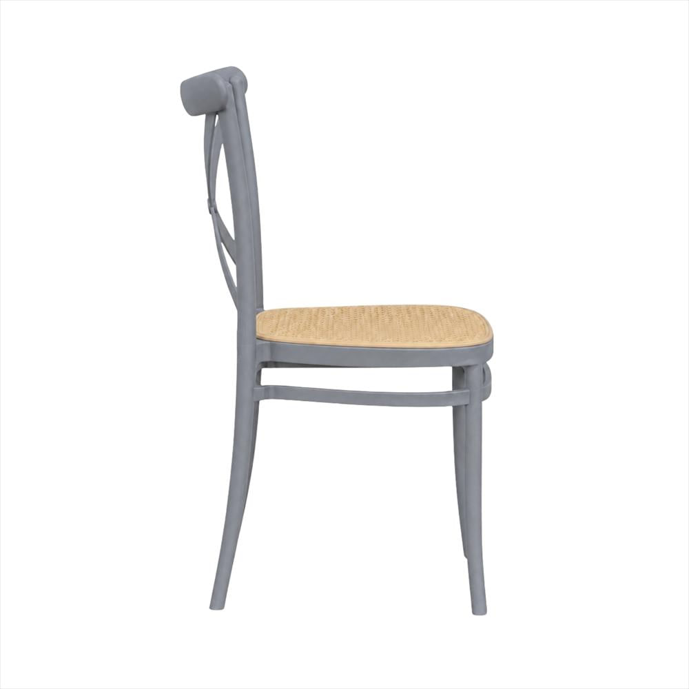 Silla Crossback Alis Color Gris Tipo Mimbre img #3