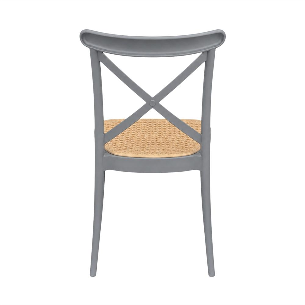 Silla Crossback Alis Color Gris Tipo Mimbre img #5