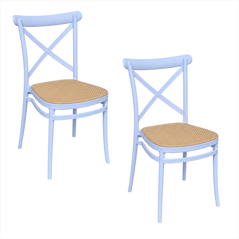Set X2 Sillas Crossback Alis Color Blanco Tipo Mimbre img #1