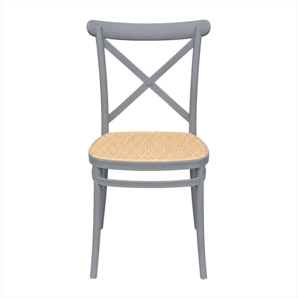 Set X4 Sillas Crossback Alis Color Gris Tipo Mimbre img #2