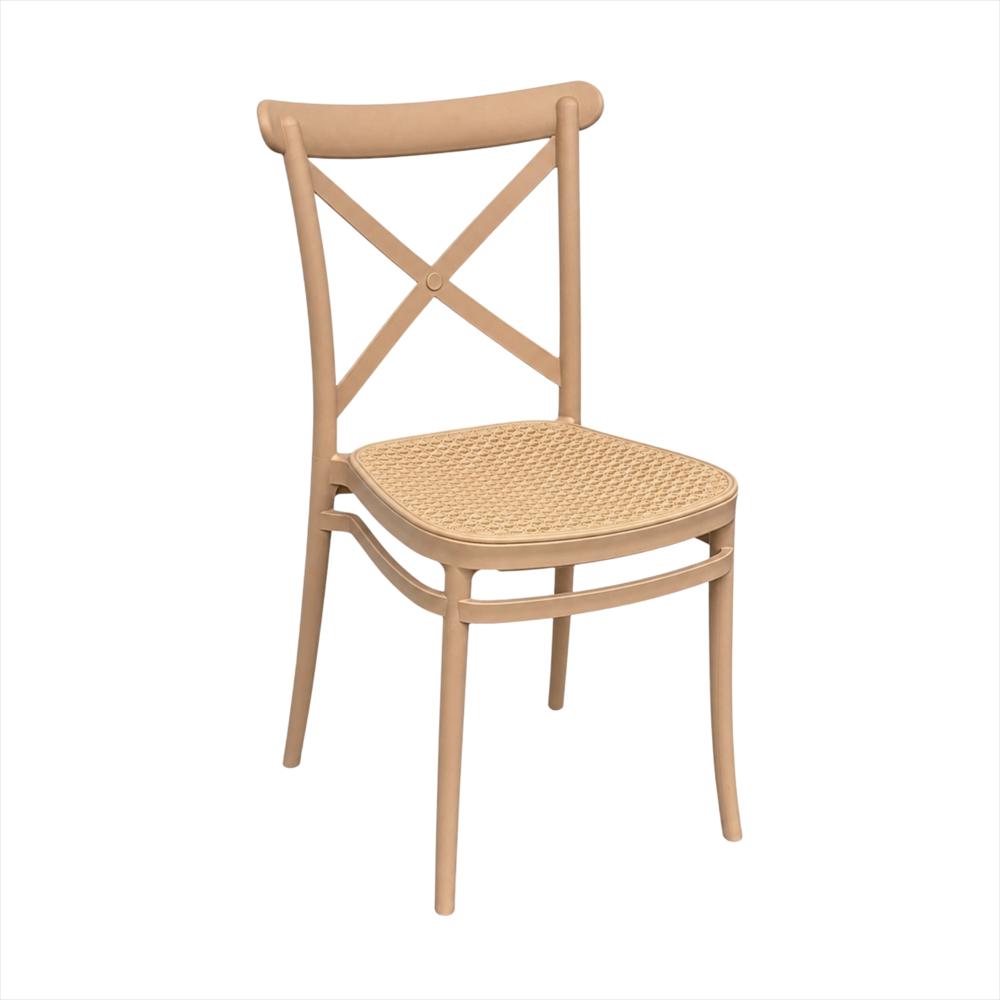 Set X4 Sillas Crossback Alis Color Beige Tipo Mimbre img #3