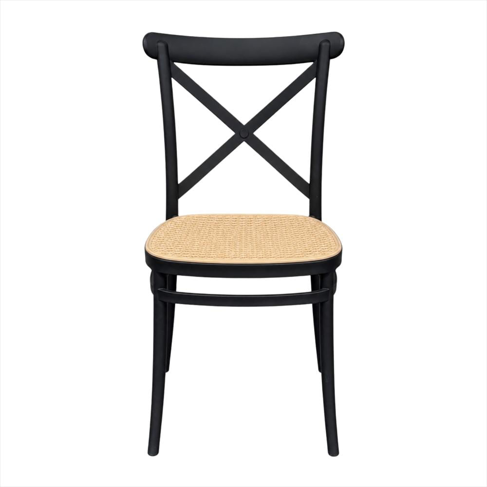 Set X2 Sillas Crossback Alis Color Negro Tipo Mimbre img #2