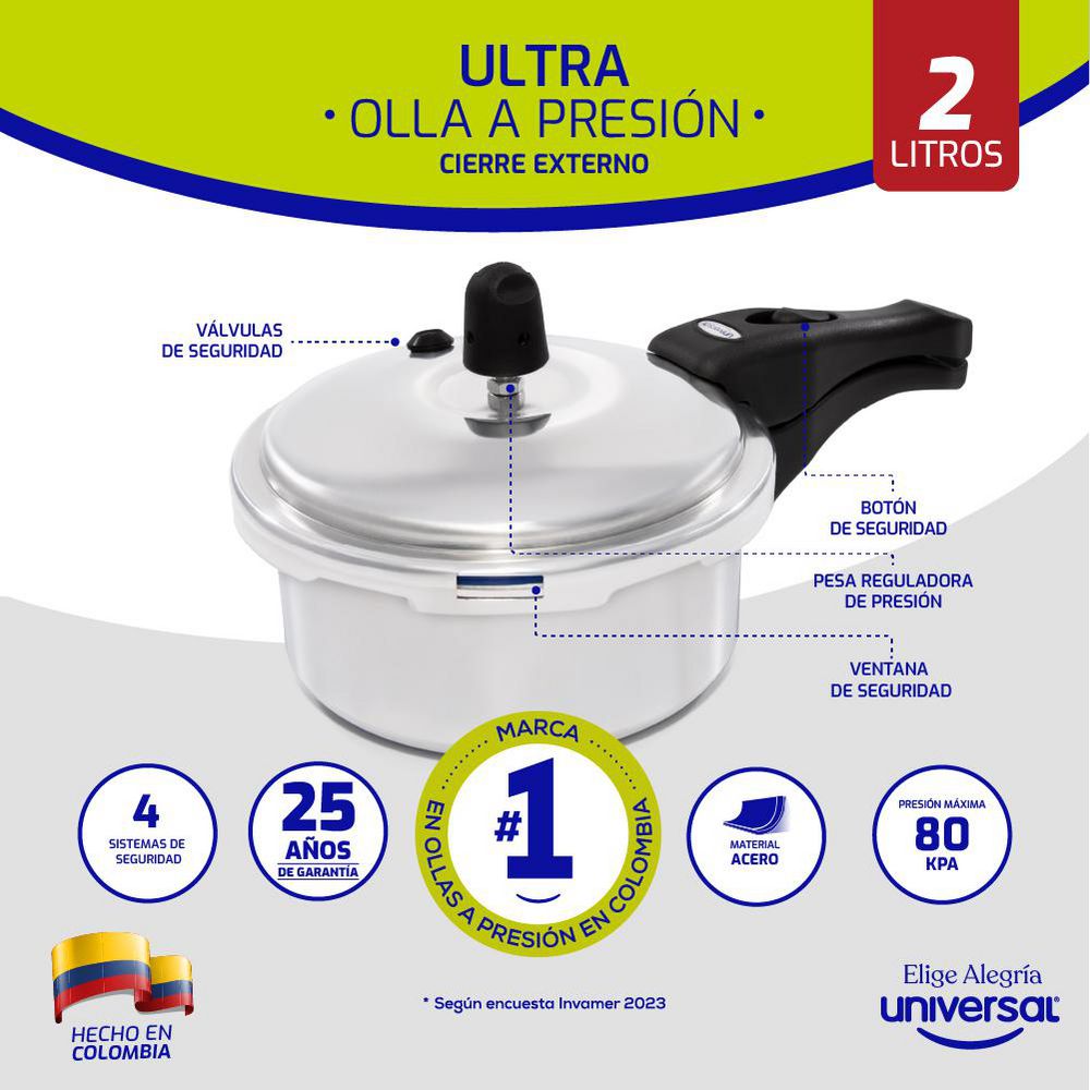Olla a presion UNIVERSAL 2 Litros img #3