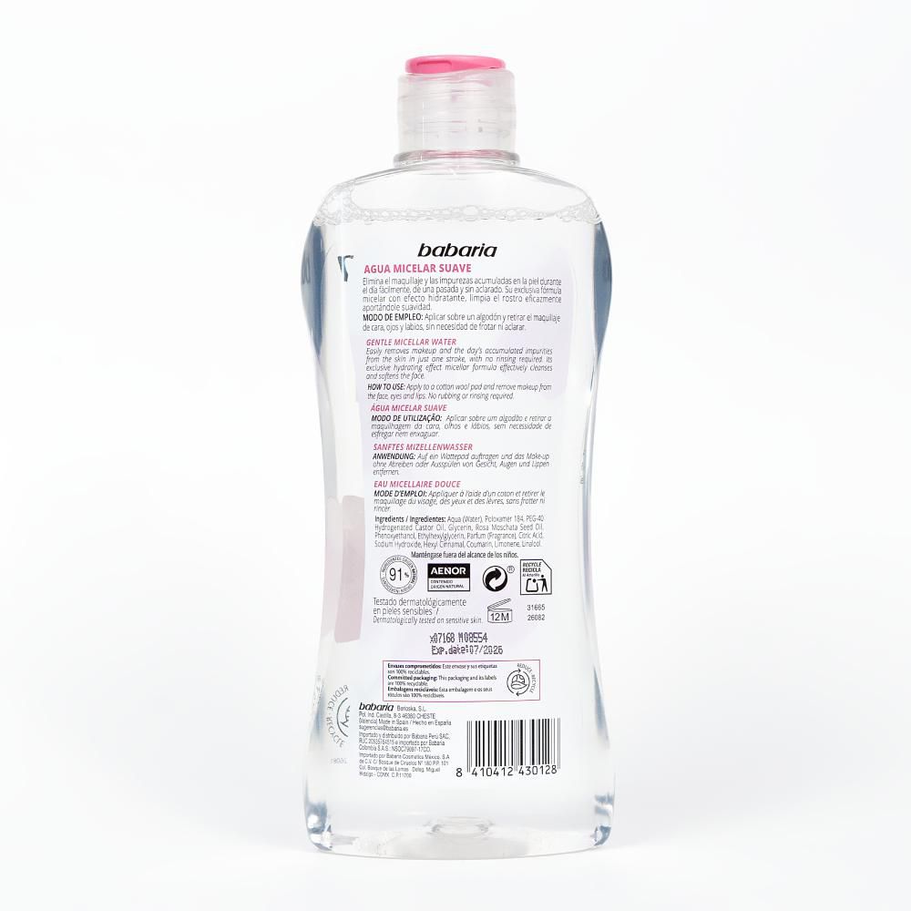 Agua micelar BABARIA rosa mosqueta (400  ml) img #2