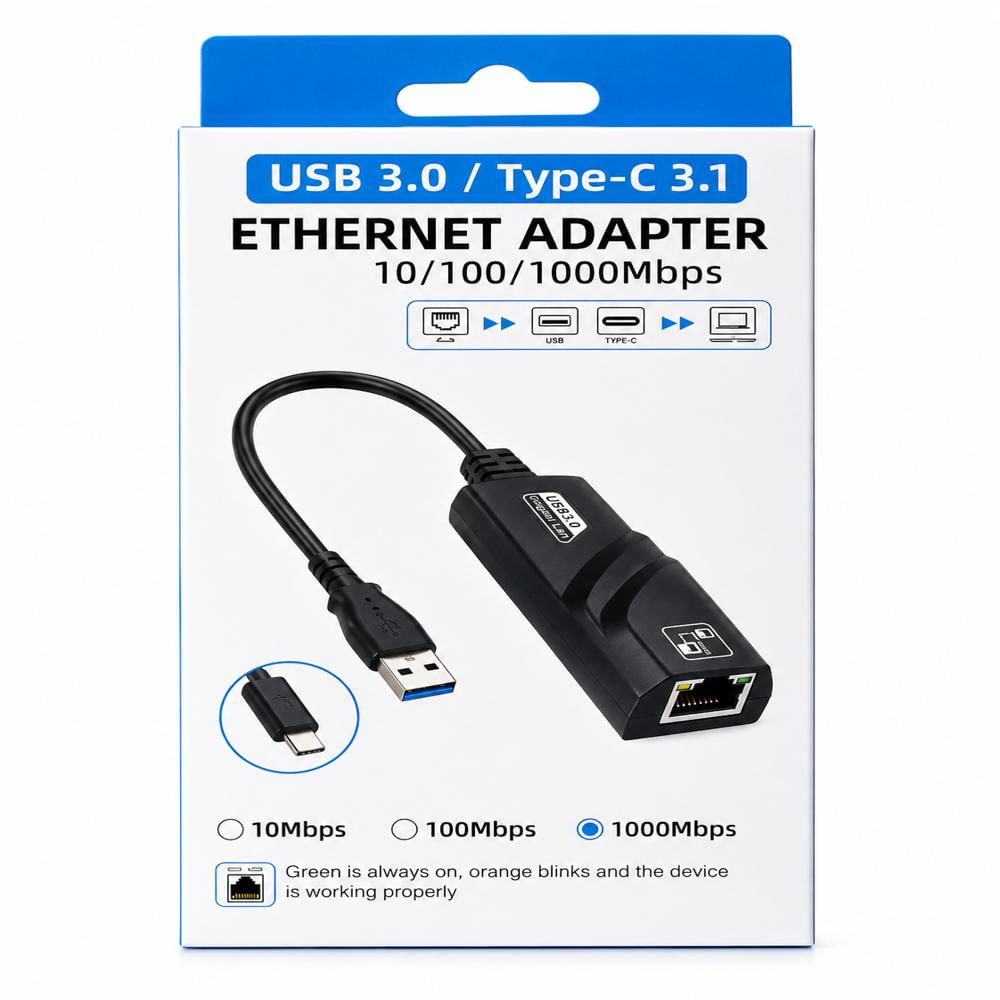 Adaptador De Red Usb Tipo C A Rj45 Ethernet Lan 1001000Mbps img #1