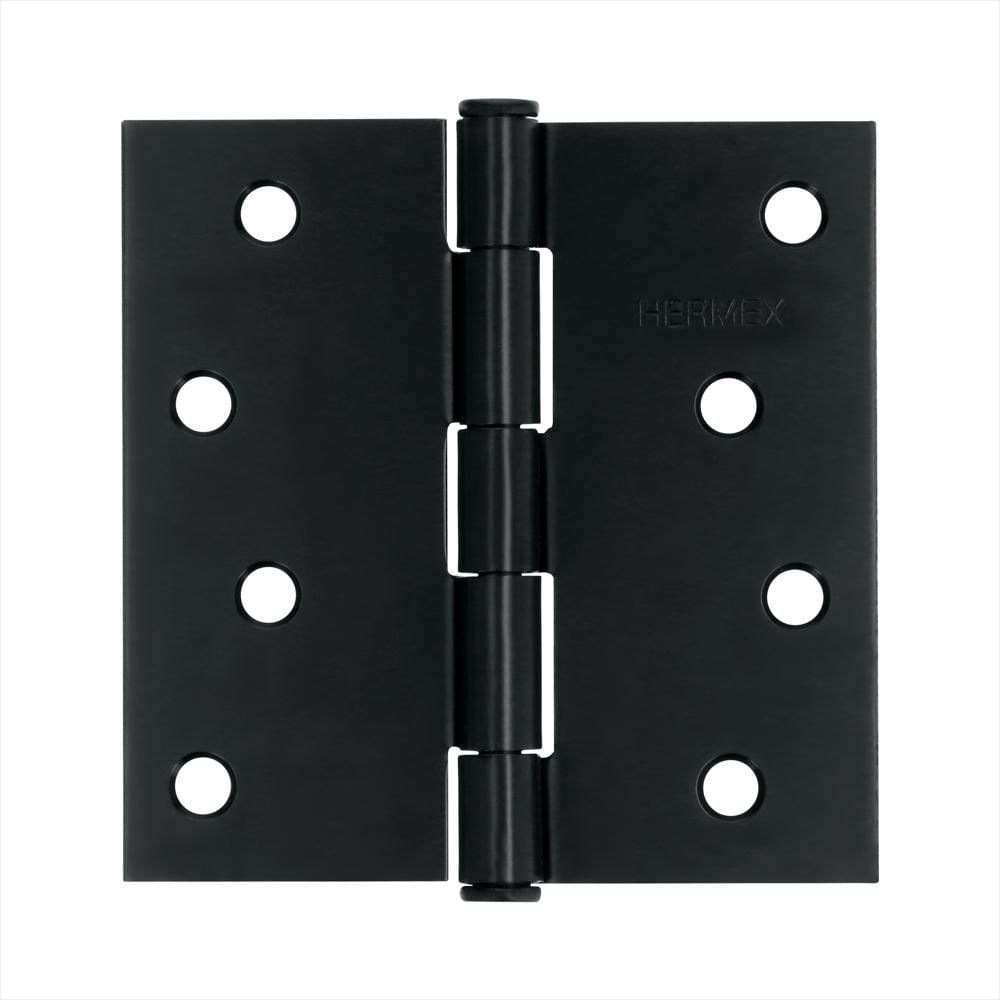Bisagra Cuadrada 4'' 2.5 Mm Negro Mate Hermex Cabeza Plana img #1