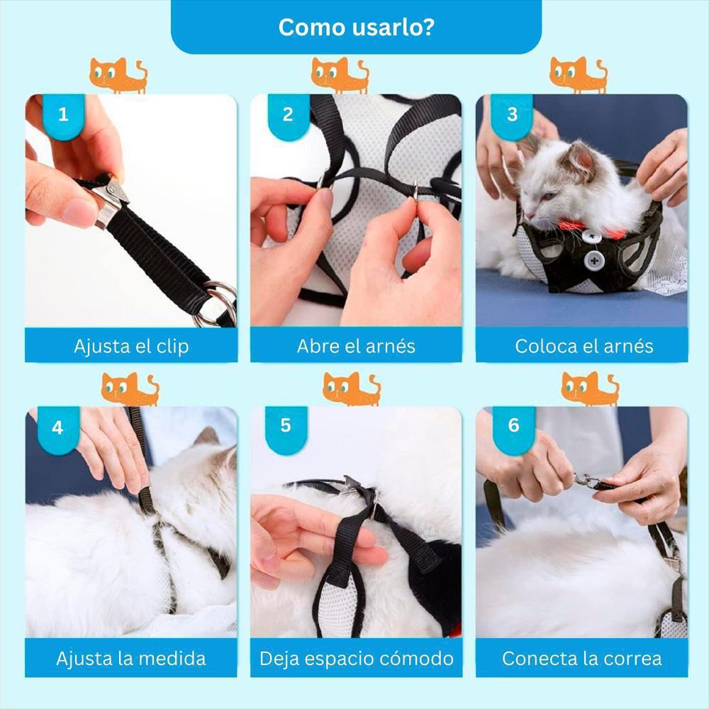 Arnés Ajustable Para Perro Y Gato Con Correa Talla M img #4