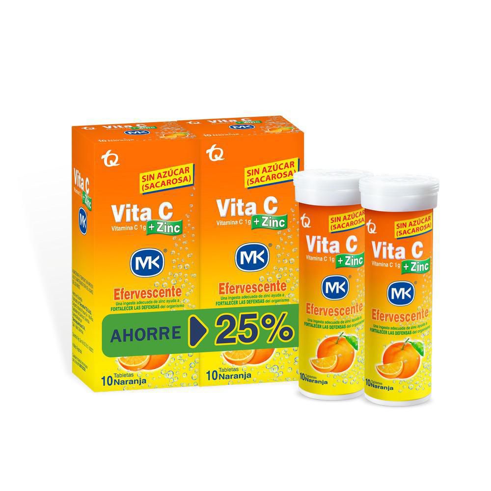 Tabletas VITAMINA C MK  + zinc efervescente (20  und) img #2