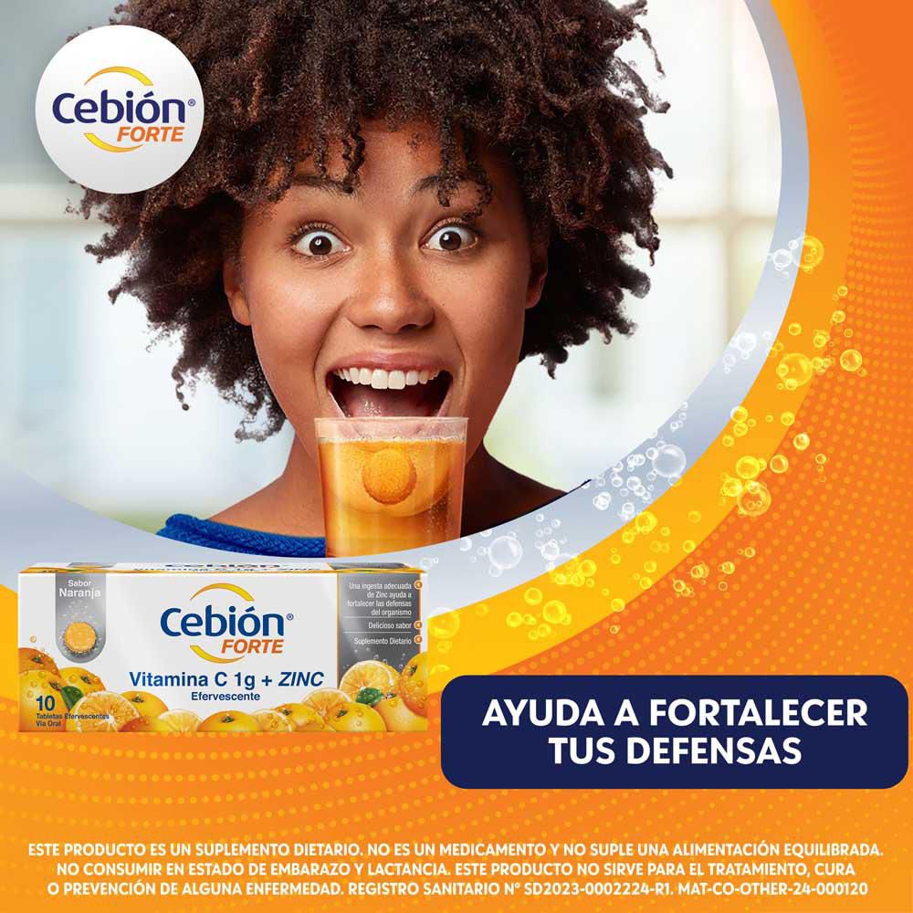 Tabletas efervescentes CEBION forte vitamina c + zinc (20  und) img #2
