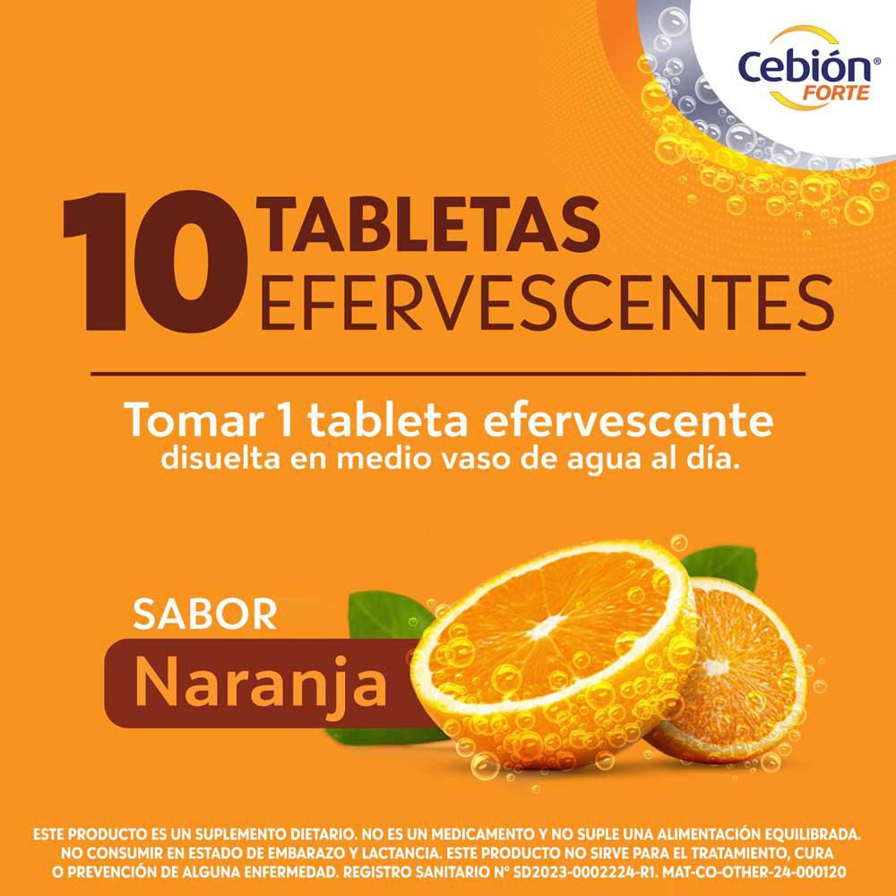 Tabletas efervescentes CEBION forte vitamina c + zinc (20  und) img #5