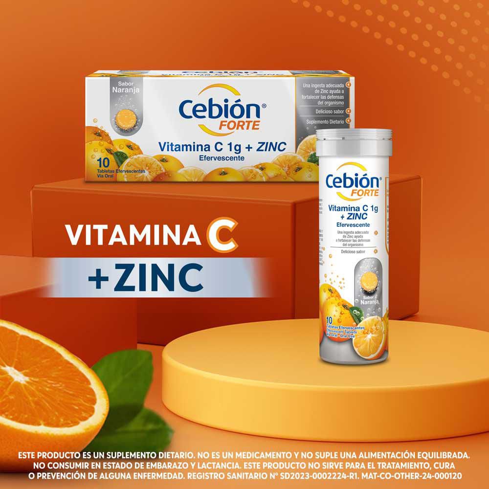 Tabletas efervescentes CEBION forte vitamina c + zinc (20  und) img #6