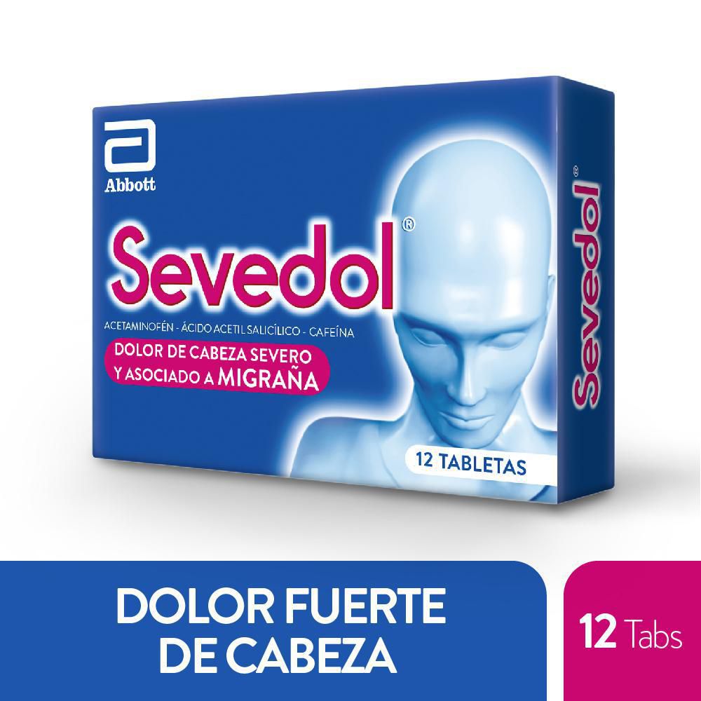 Medicamento SEVEDOL fuerte dolor de cabeza tabletas (12  und) img #1