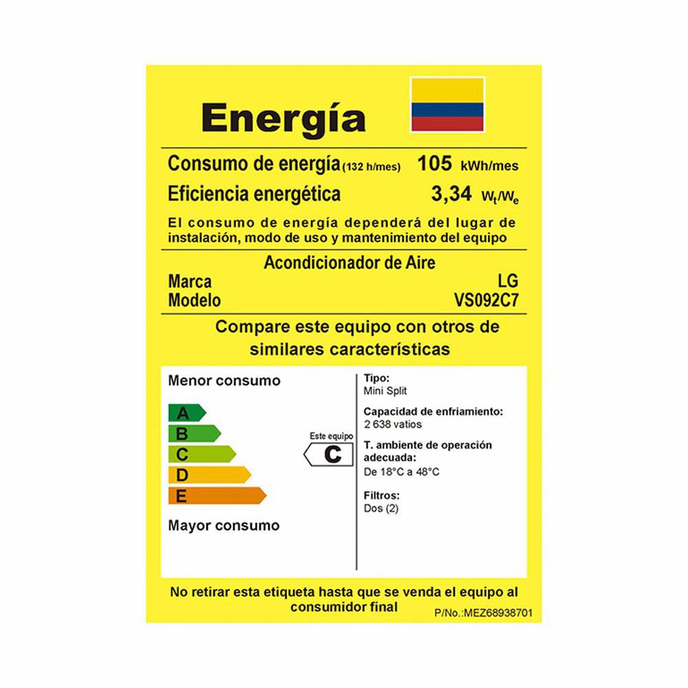 Aire Acondicionado Dual Inverter LG 9000 Btu 220 V VS092C7.SJ img #8