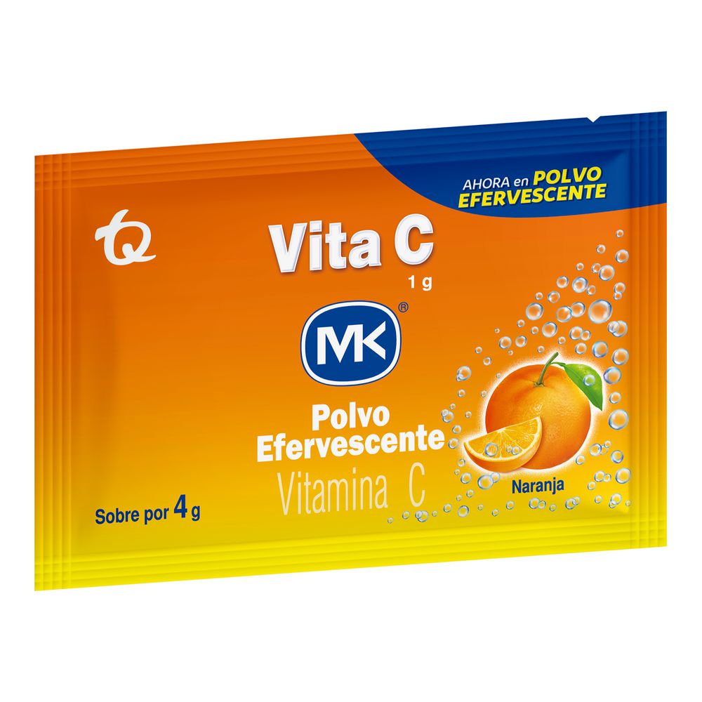 Polvo efervescente VITAMINA C MK sabor naranja sobres (10  und) img #3