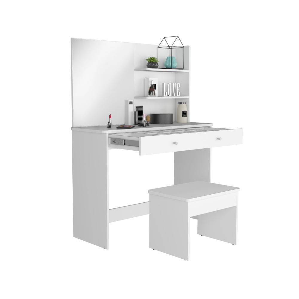 Mueble Tocador Rouse, Blanco Duqueza, Espacio Para Ubicar Maquillaje img #1