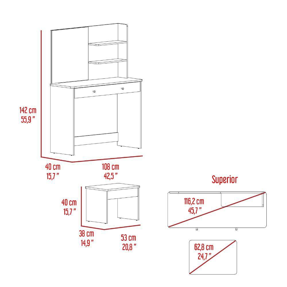 Mueble Tocador Rouse, Blanco Duqueza, Espacio Para Ubicar Maquillaje img #5