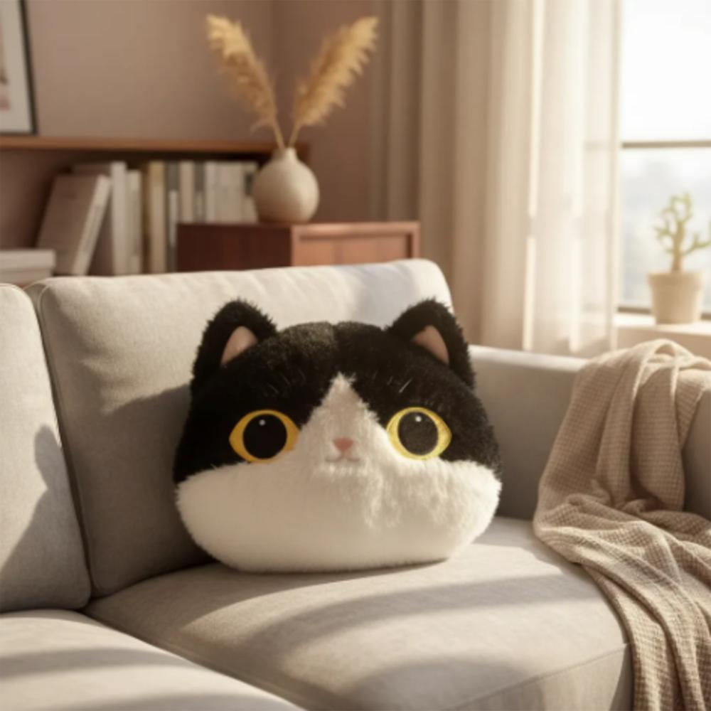 Cojín De Gato Peluche Negro img #2