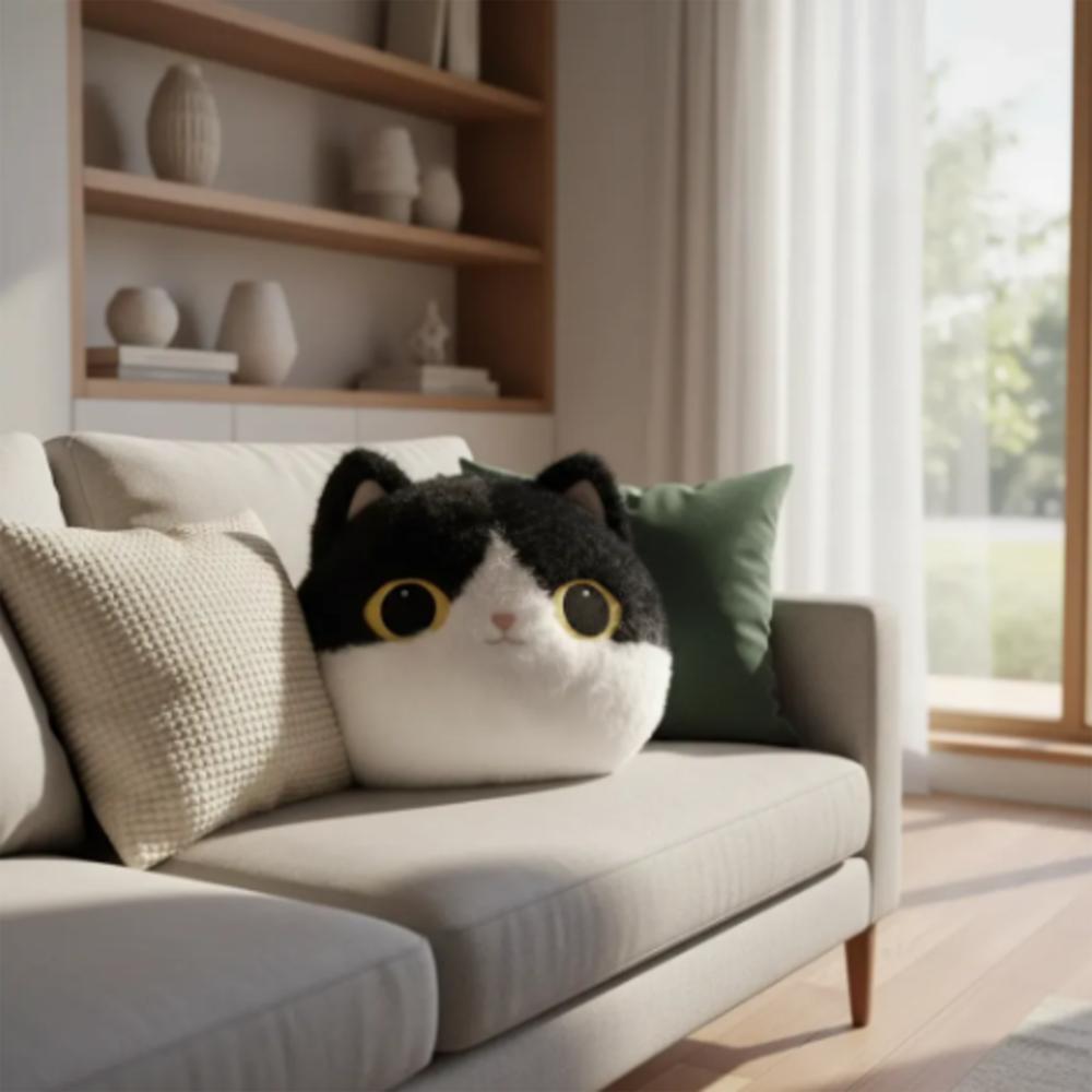 Cojín De Gato Peluche Negro img #4