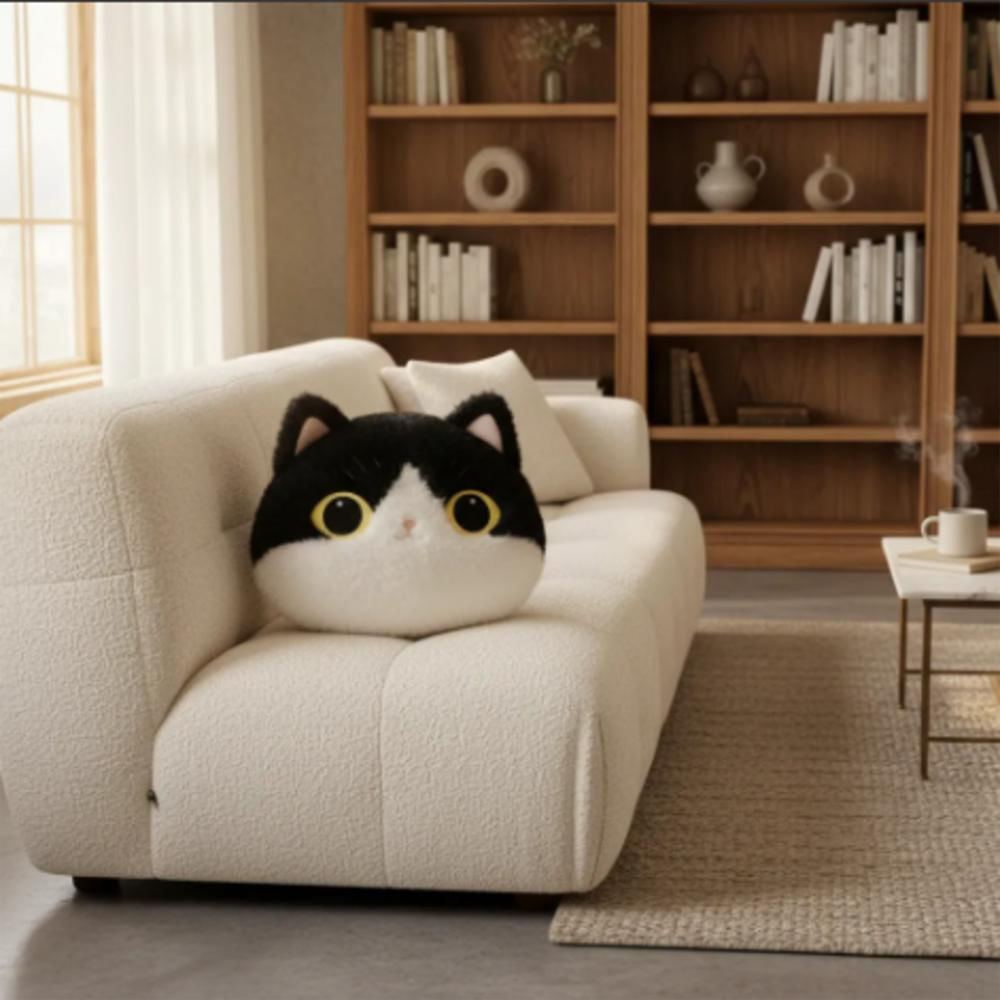 Cojín De Gato Peluche Negro img #5