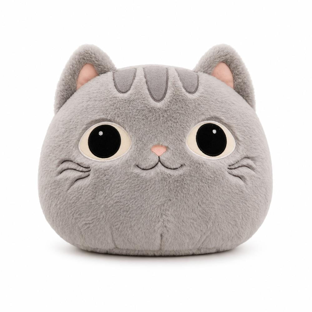 Cojín De Gato Peluche Gris img #1