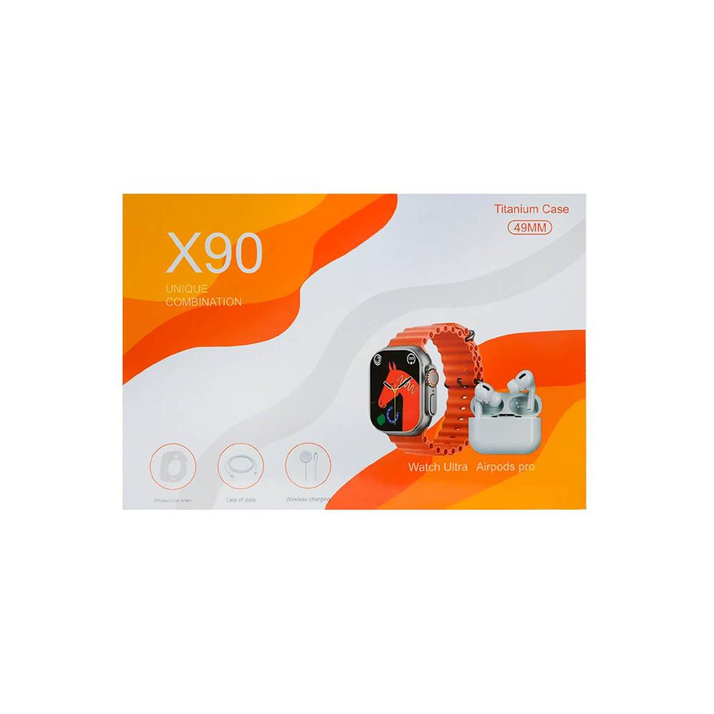 Combo Reloj Inteligente X90 Smartwatch Con Audifonos img #4