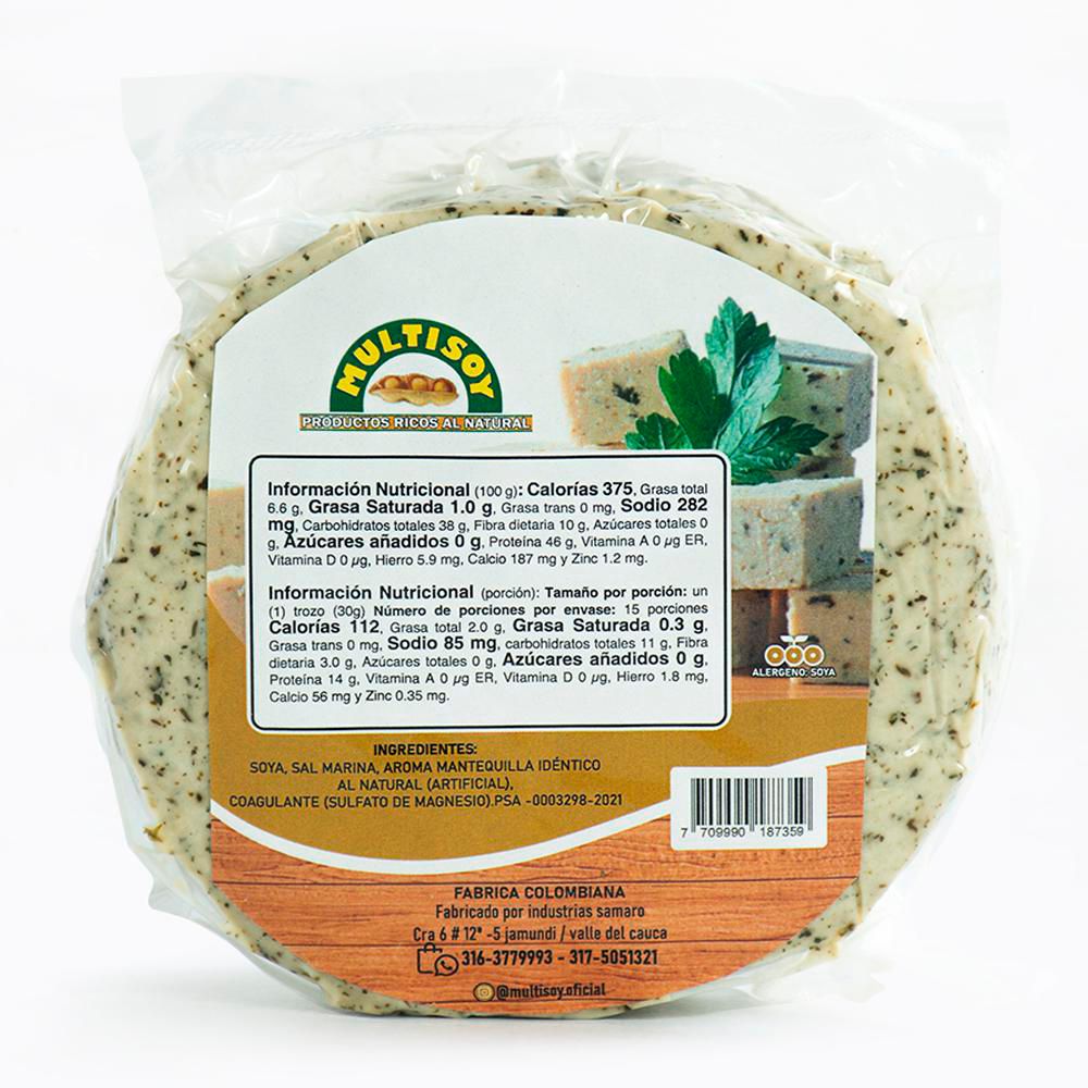 QUESO MULTISOY FINAS HIERBAS  DE SOYA VEGANO  (450  gr) img #2