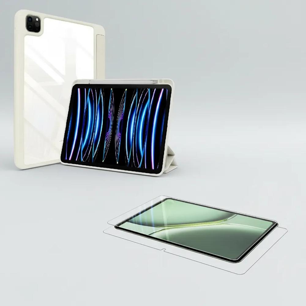 Smart Case Cristal Para Ipad 10.2 789 Generacion Vidrio Gris img #2