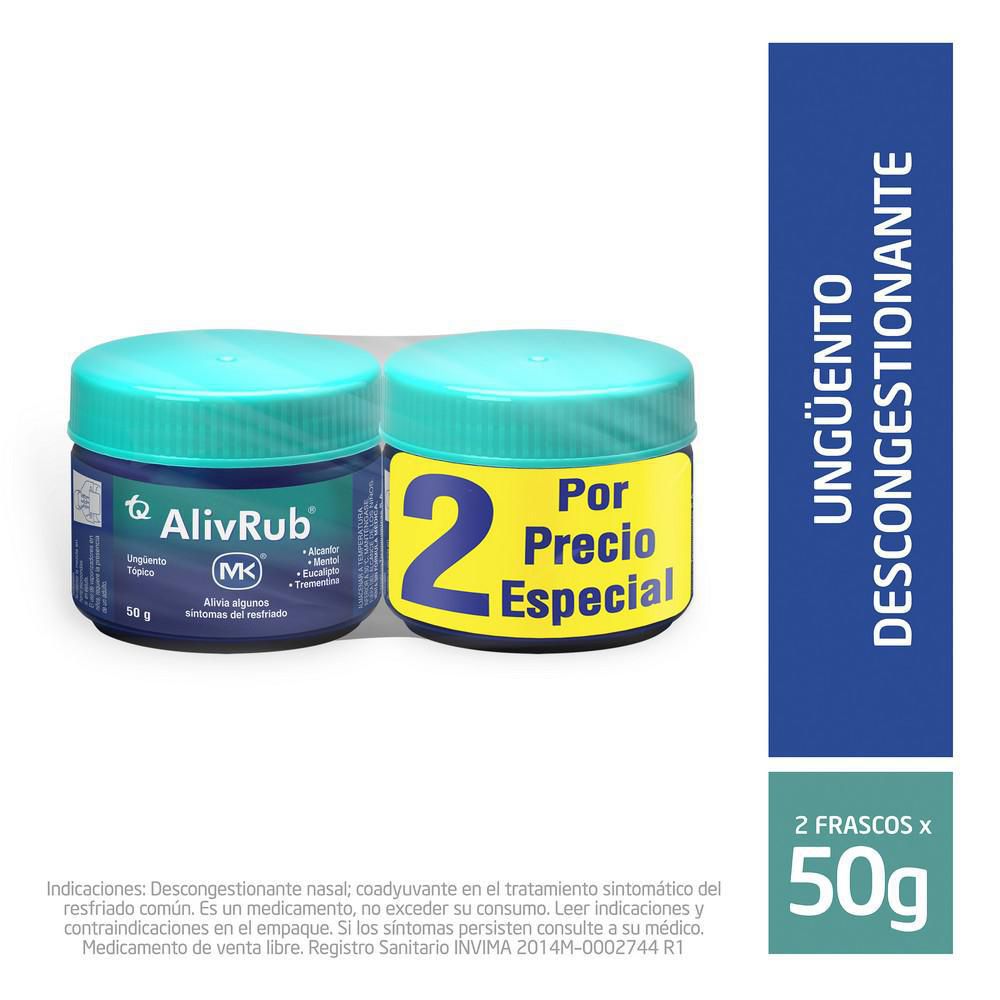 Ungüento tópico ALIVRUB MK descongestionante x2und (100  gr)