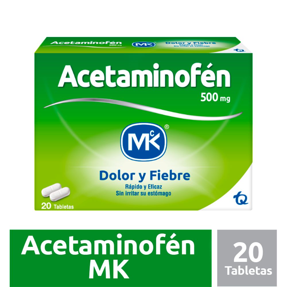medicamento acetaminofén ACETAMINOFEN MK  (20  und) img #1