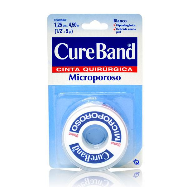 Cinta Quirúrgica CUREBAND Microporoso Piel 1/2X5 Yds (4.5  mts)