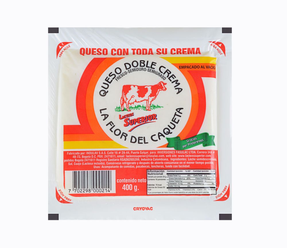 Queso FLOR DEL CAQUETA doble crema   (400  gr) img #1