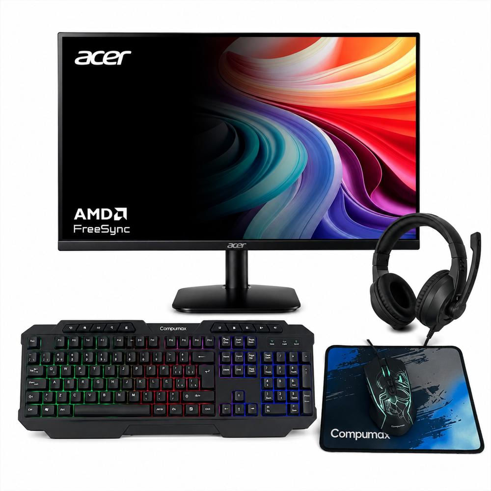 Monitor Acer 27 pulgadas Ips Fhd 144Hz 1Ms Freesync + Combo Gamer Compumax 4 En 1 Monitor Acer 27 pulgadas Ips Fhd 144Hz 1Ms Freesync + Combo Gamer Compumax 4 En 1