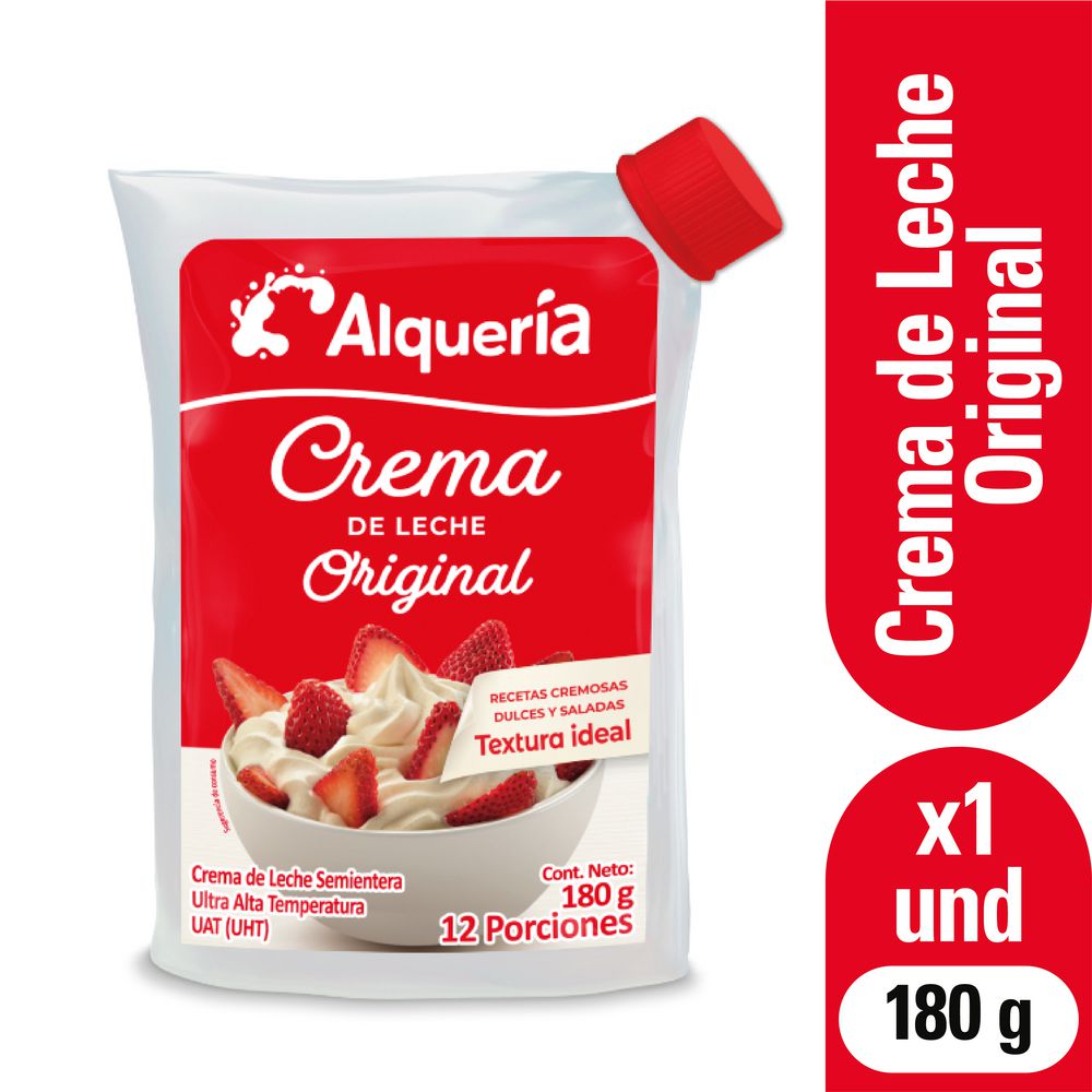 Crema de leche ALQUERIA semientera (180  gr)