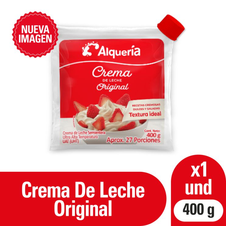 Crema de leche ALQUERIA semientera (400  gr)