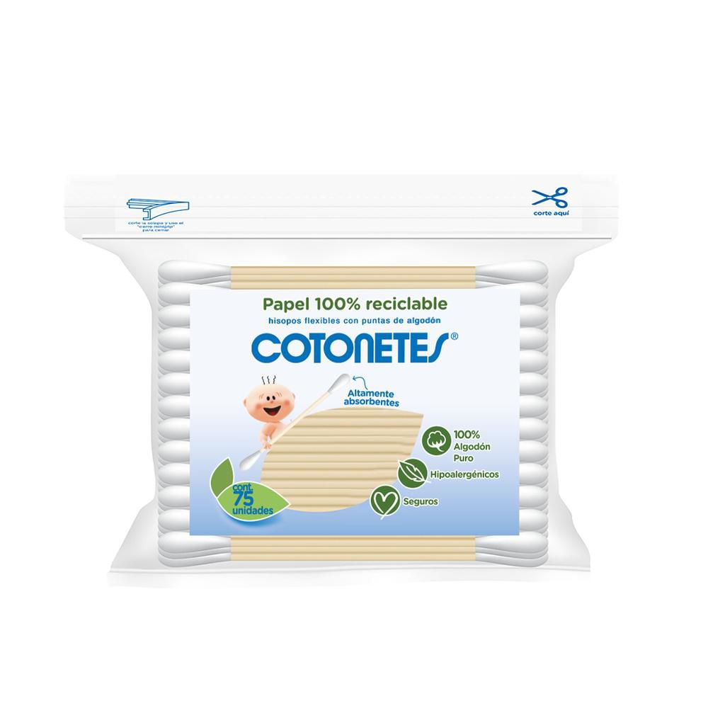 Hisopos COTONETES FLEXIBLES PUNTAS ALGODON (75  und) img #2