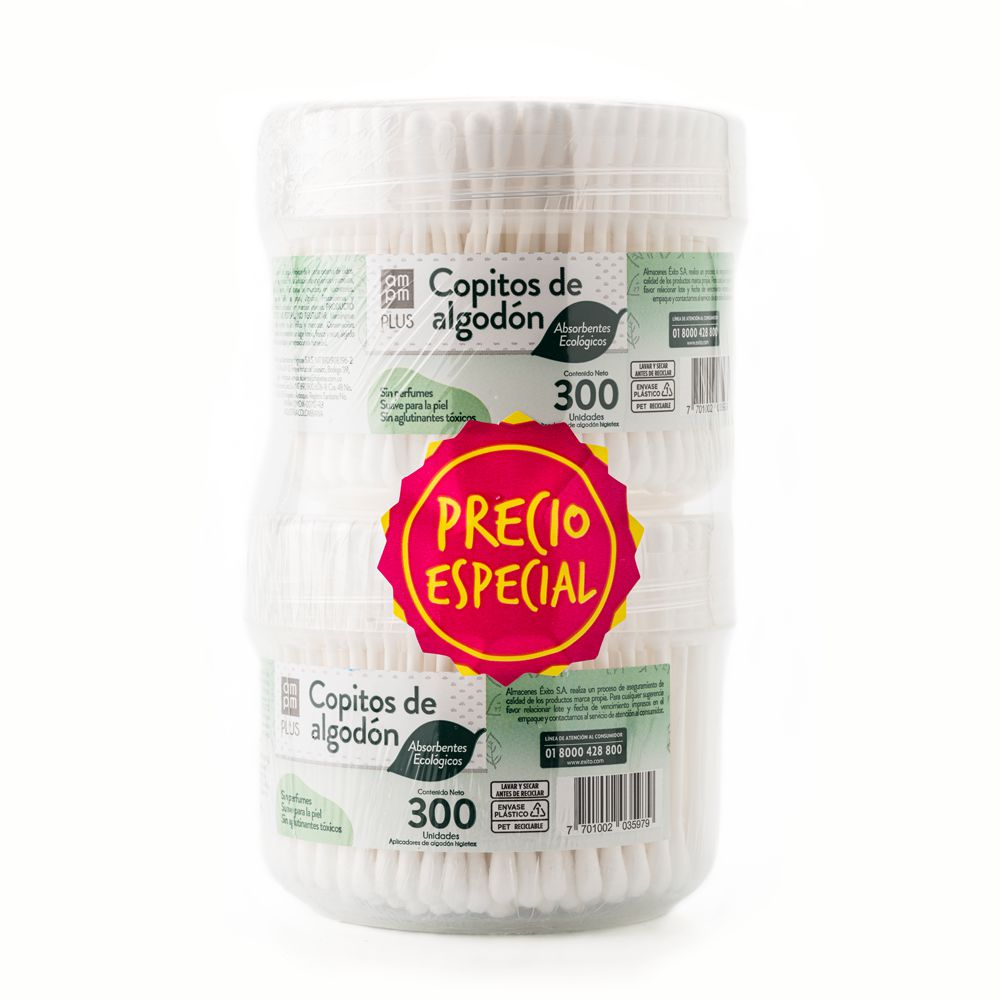 Copitos AMPM PLUS de algodón ecológicos (600  und) img #1