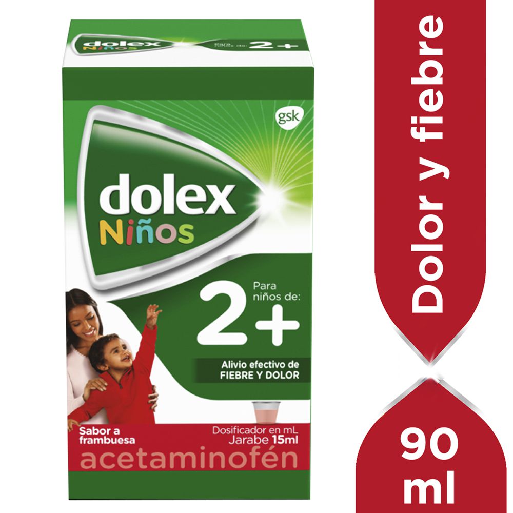Jarabe DOLEX niños +2 años sabor frambuesa (90  ml)