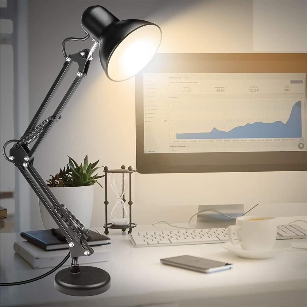 Lampara Para Escritorio Estudio Ajustable Con Brazo Flexible Negro img #2