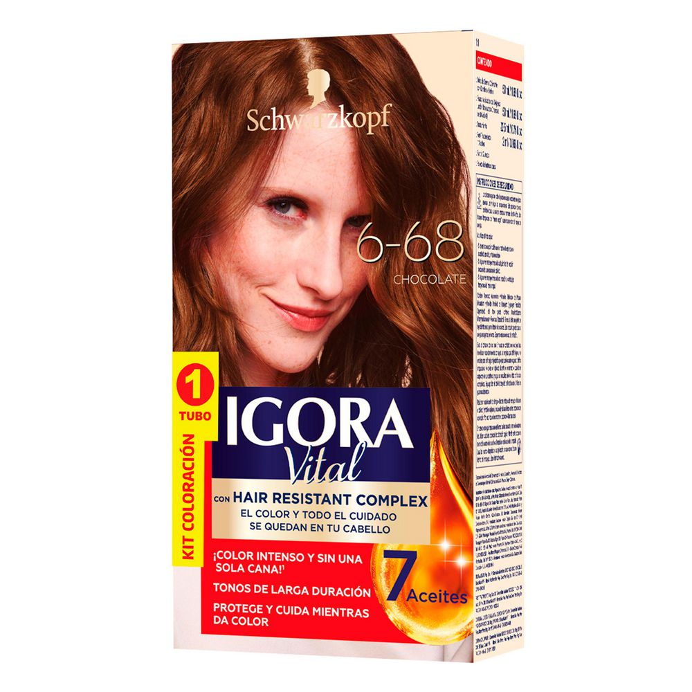 Tinte para cabello IGORA VITAL kit chocolate 668 (1  und)