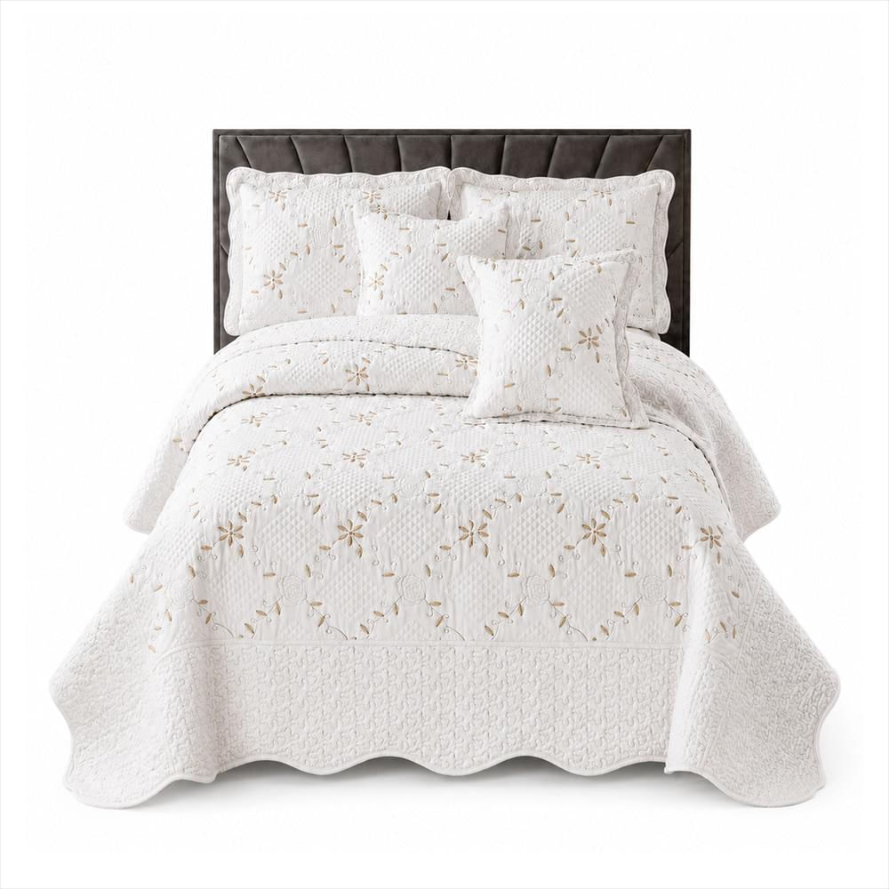 Cubrelecho Doblefaz Bordado Vikasa 140131 Blanco img #2