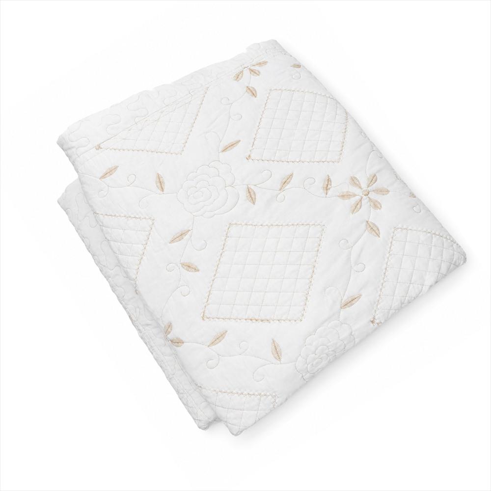 Cubrelecho Doblefaz Bordado Vikasa 140131 Blanco img #4