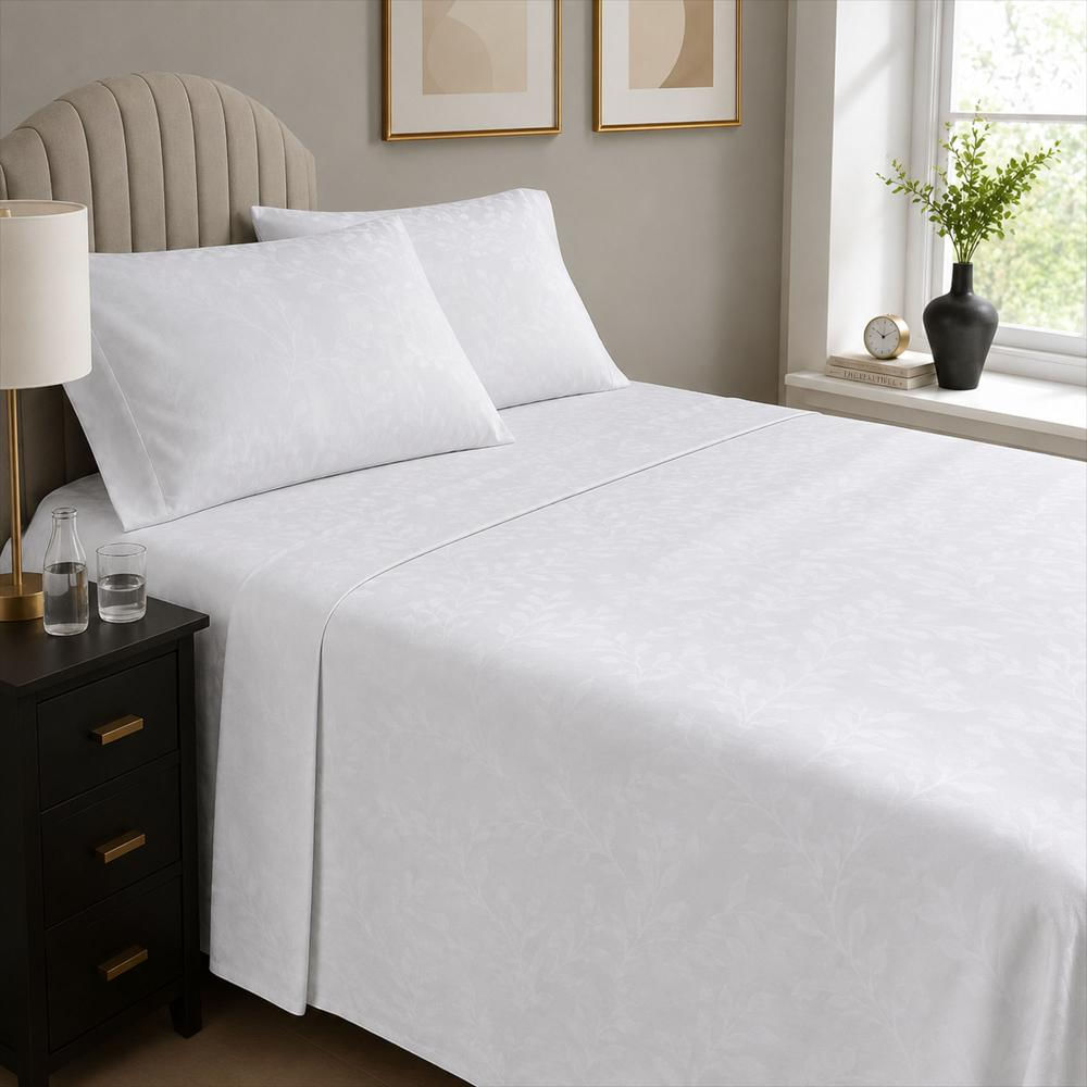 Sabanas King 100% Algodón 420 Hilos Sw4053g Venecia Blanco img #3