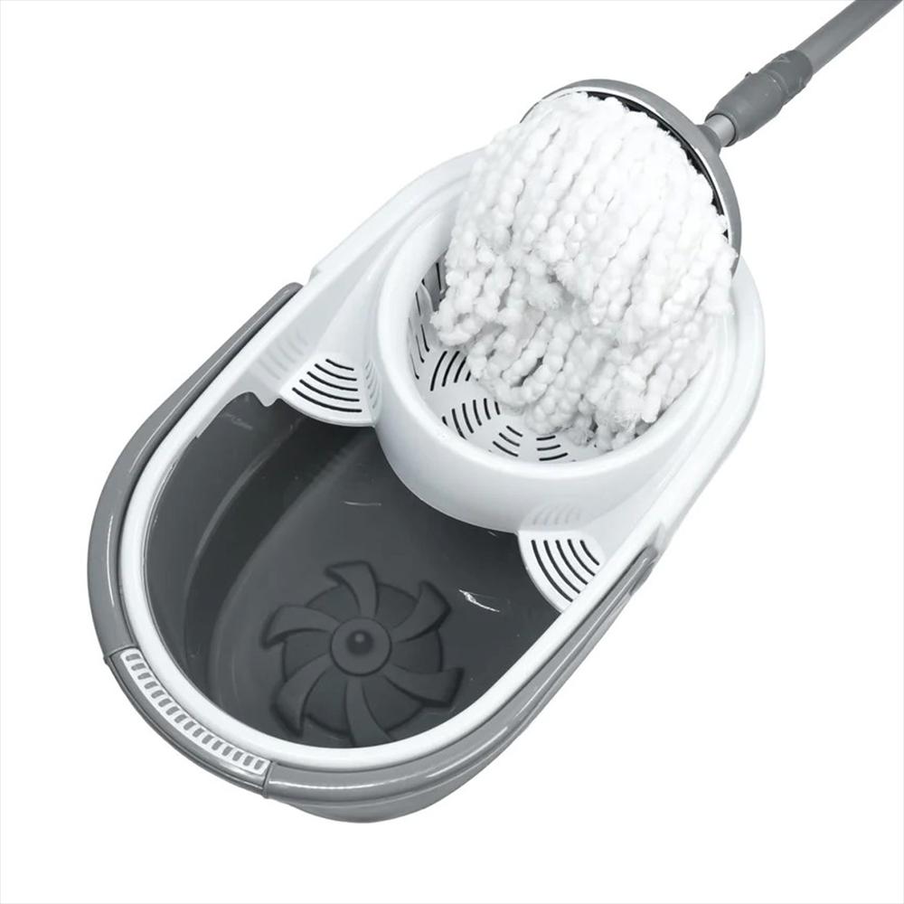 Balde Centrifugador 10 Lt Con Mopa Microfibra 4 1053873 Gris img #4