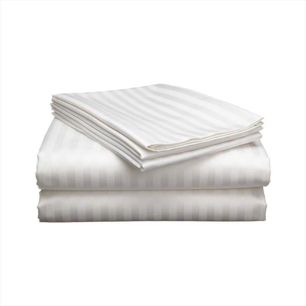 Sabanas Doble 100% Algodón 420 Hilos Sw4053f Venecia Blanco img #1