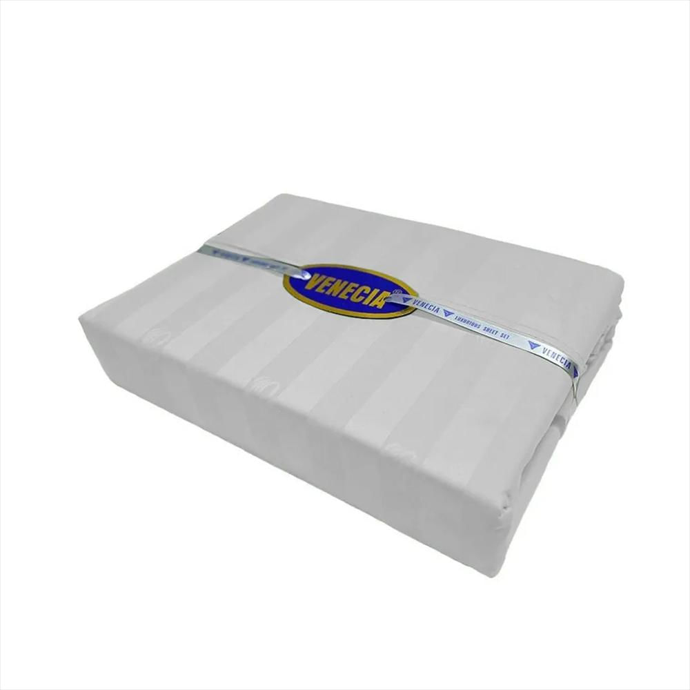 Sabanas Doble 100% Algodón 420 Hilos Sw4053f Venecia Blanco img #6