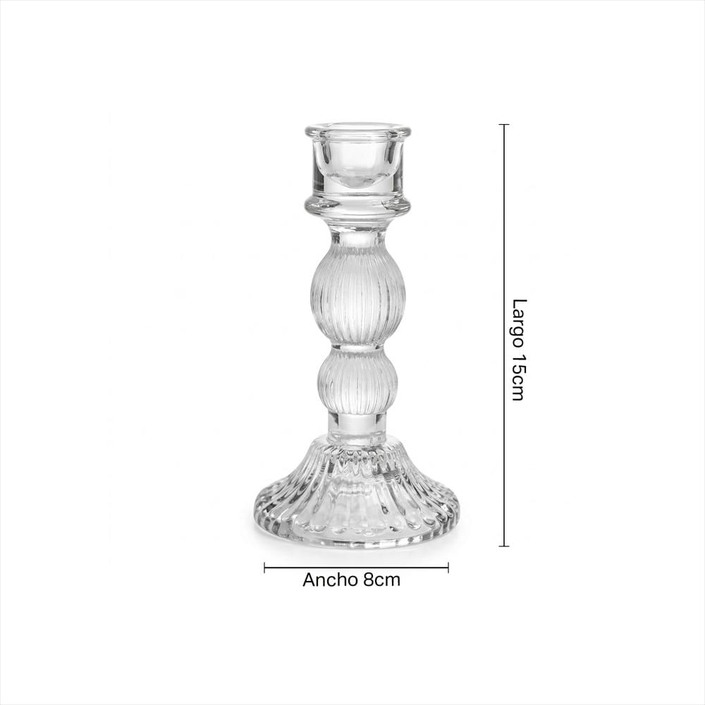 Candelabro De Vidrio Acanalado Mt0821 13R Transparente img #8
