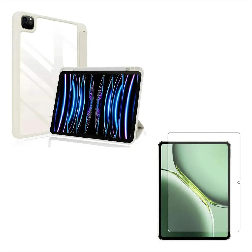 Smart Case Cristal Para Ipad Pro 11 M4 2024 Vidrio Gris img #1
