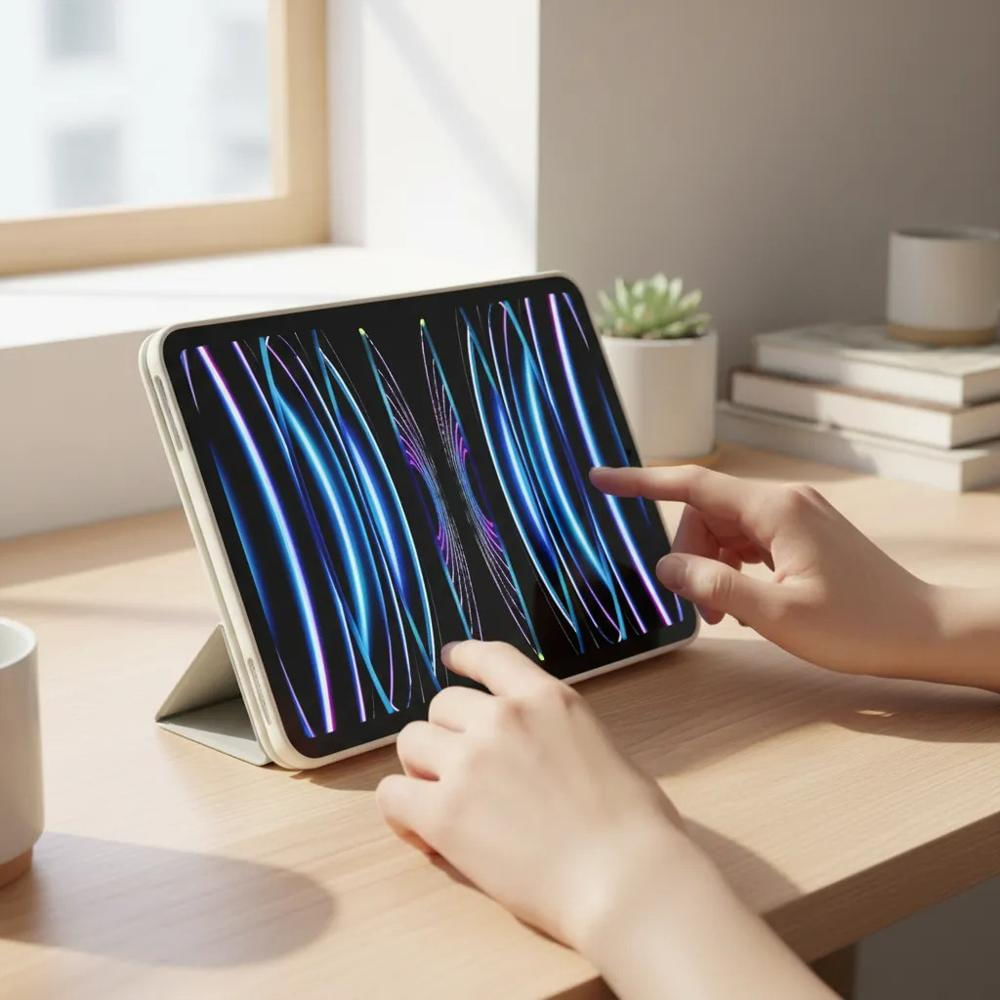 Smart Case Cristal Para Ipad Pro 11 M4 2024 Vidrio Gris img #4