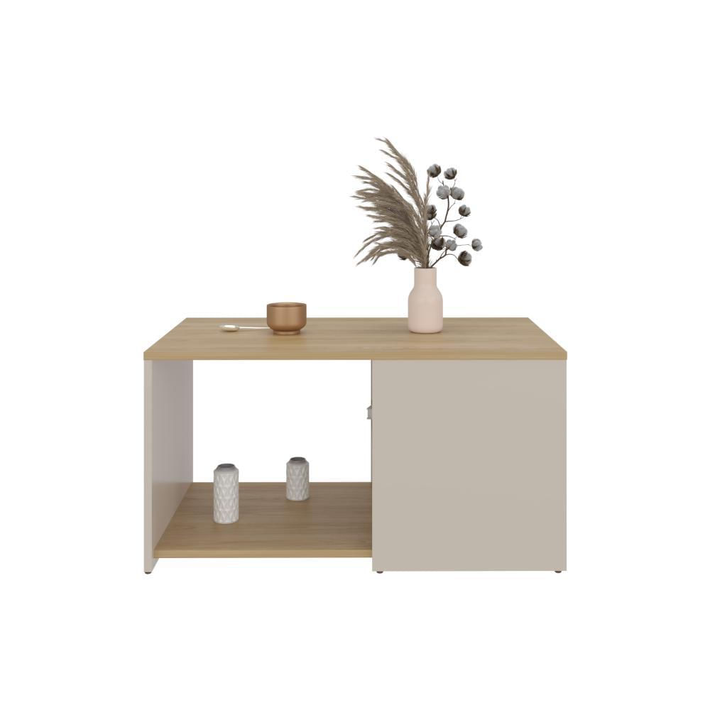 Mesa De Centro Ade, Capri Y Fresno Europeo, Con Espacio Para Objetos Decorativos img #2
