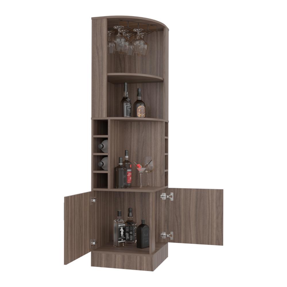 Bar Esquinero Celeste, Avellana Con Dos Puertas Y Espacio Porta Copas Zf img #1